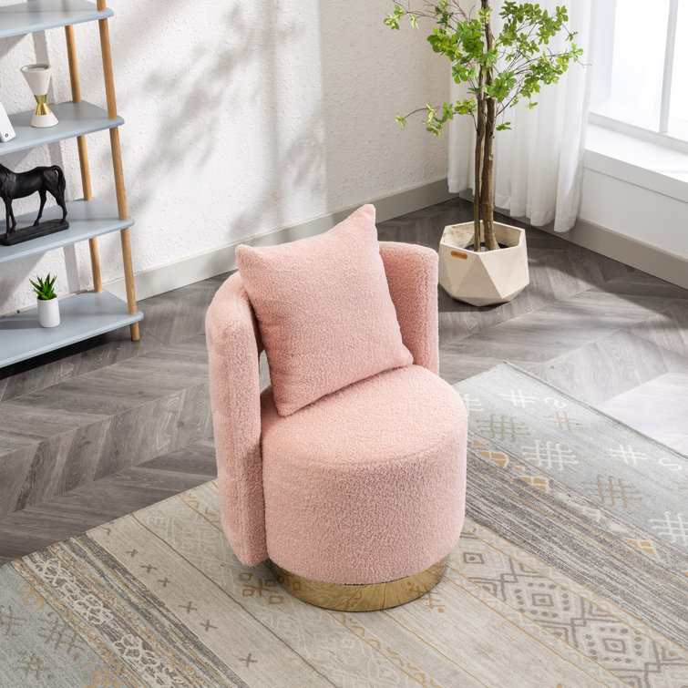 Pink swivel 2025 barrel chair